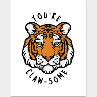 Tiger Animal Puns Claw-some Posters and Art